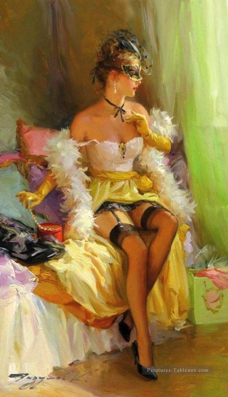 Une jolie femme KR 021 impressioniste Peintures à l'huile